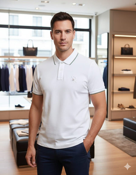 Luxury Solid T-shirt With Embossed Brand Logo