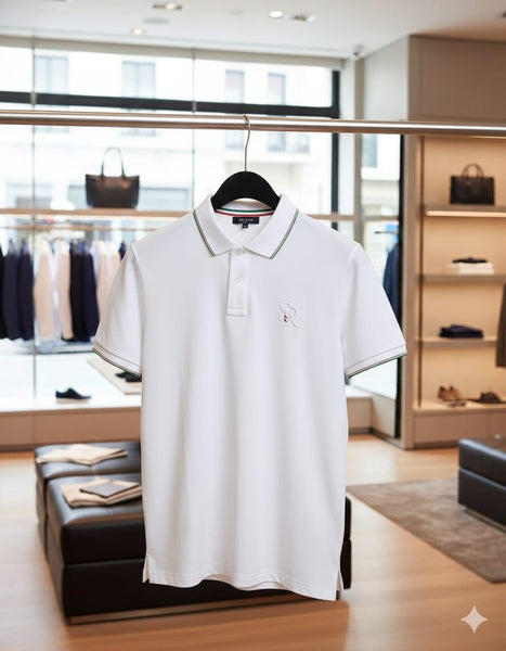 Luxury Solid T-shirt With Embossed Brand Logo