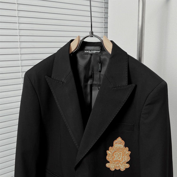 Black Crest Blazer Premium Designer Formal Wear