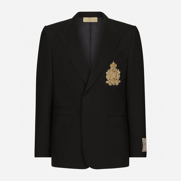 Black Crest Blazer Premium Designer Formal Wear
