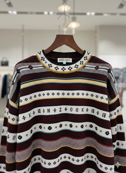 Imported Striped Wool Pullover