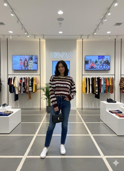 Imported Striped Wool Pullover