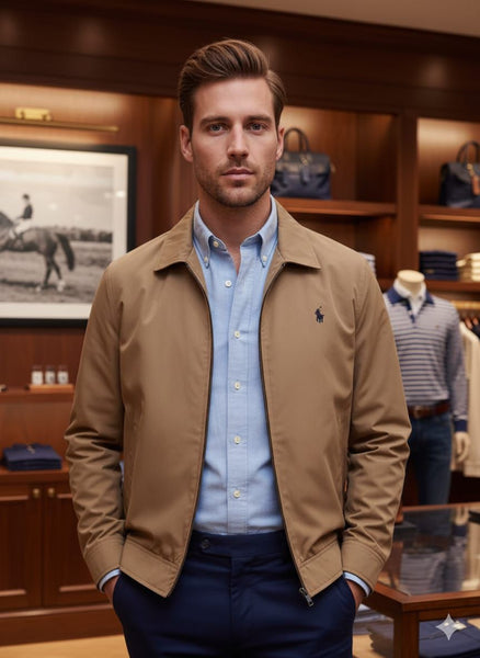 Branded Premium Zip-Up Brown Jacket