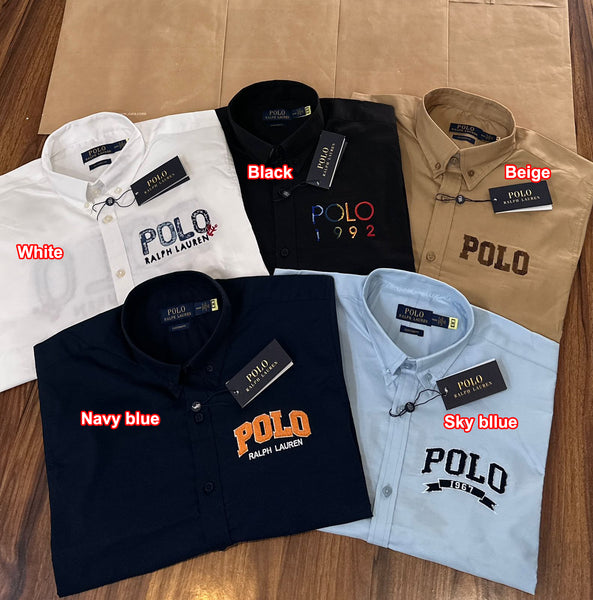 Men’s Premium Brand Logo Casual Shirts Classic Button-Down Style