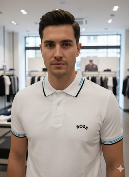 Premium Classic White Polo T-Shirt with Contrast Tipping