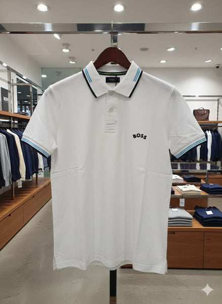 Premium Classic White Polo T-Shirt with Contrast Tipping