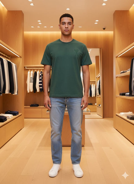 Emerald Green Oversized Cotton T-Shirt with Signature Embroidered Logo