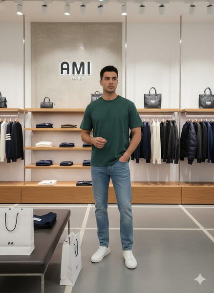 Emerald Green Oversized Cotton T-Shirt with Signature Embroidered Logo