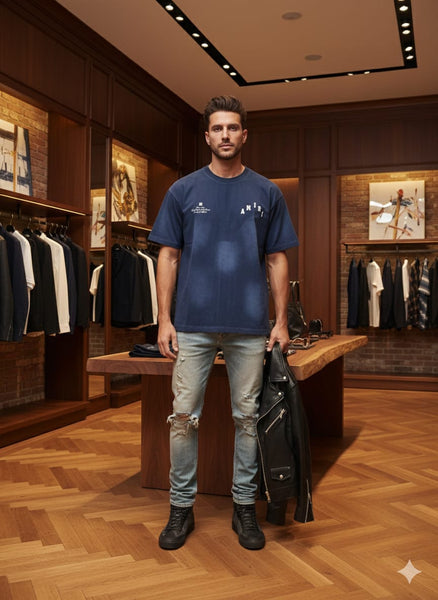 Luxury Vintage Collegiate Logo-Print Drop Shoulder T-shirt