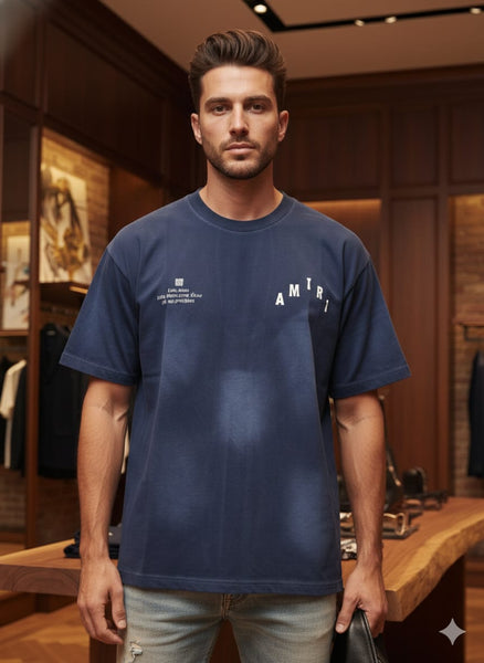 Luxury Vintage Collegiate Logo-Print Drop Shoulder T-shirt