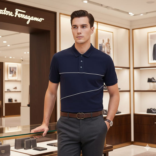 Polo Shirt With Contrasting Piping