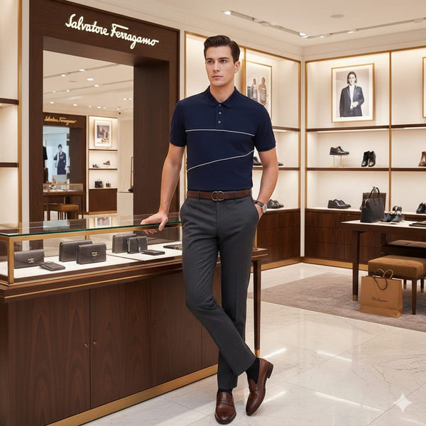 Polo Shirt With Contrasting Piping