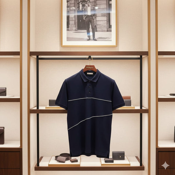 Polo Shirt With Contrasting Piping