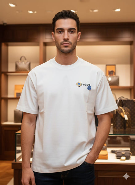 Men’s Premium White Minimal Logo T-Shirt