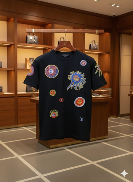 Brand  New Luxury Sun Fish Drop Shoulder T-shirt