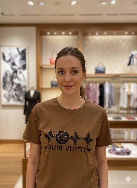 Elegant White Designer-Style Logo T-Shirt for Women
