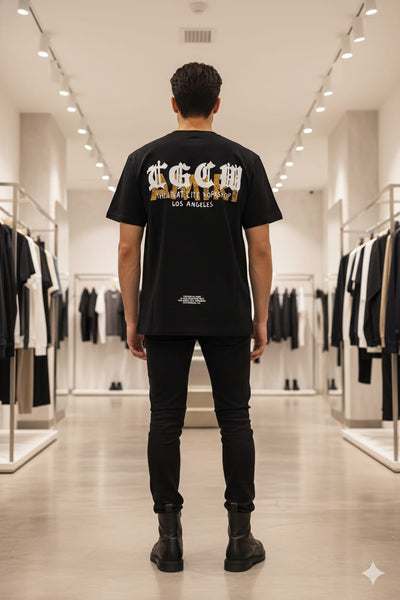 Imported Black Signature Logo  T-Shirt Classic Designer Casual Wear
