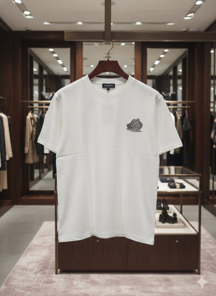 Graphic Print Logo  Drop Shoulder Tees