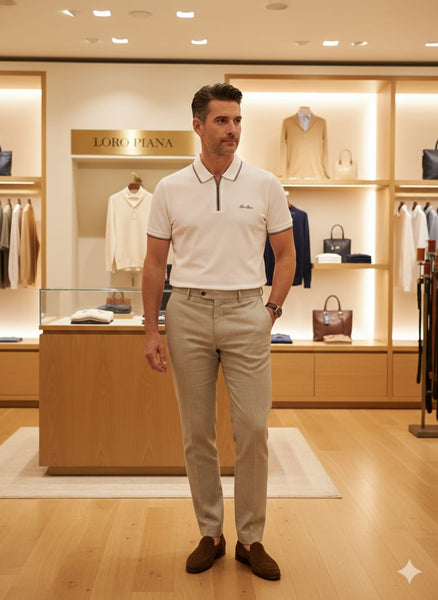 Exclusive Zip Polo T-Shirt Elegant Luxury Style
