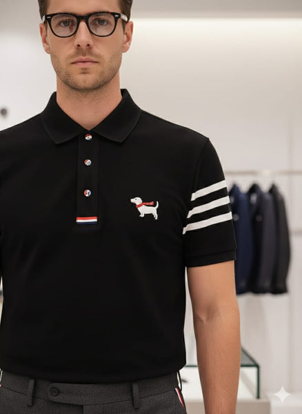 Luxury Classic Polo T-Shirt with Signature Sleeve Stripes