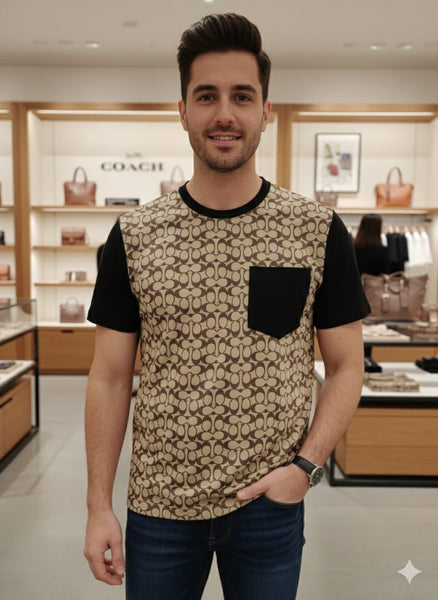 Premium Designer Logo Print T-Shirt Stylish Casual Wear for Men
