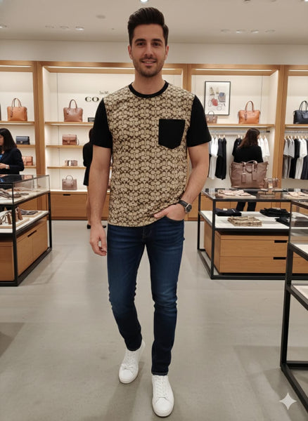 Premium Designer Logo Print T-Shirt Stylish Casual Wear for Men