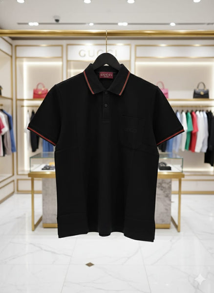 Embroidered stretch cotton polo shirt