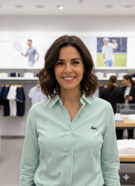 Premium Women’s Crocodile Logo Classic Striped Button-Down Shirt