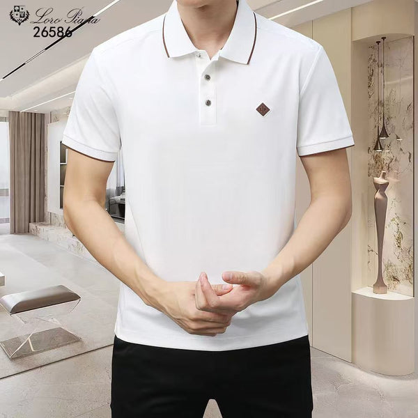 Men’s Premium Solid Polo T-Shirt Elegant Collar Detail Casual Wear