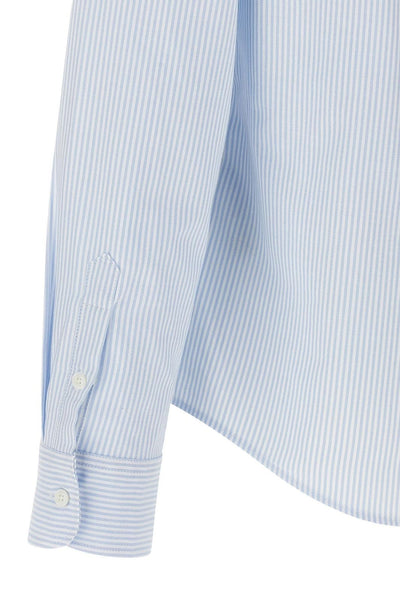 Elegant Imported Brand  Light Blue Striped Shirt Classic Button-Down Style