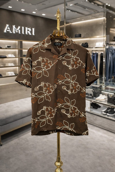 Luxury Thread floral  Short Sleeve Shirt Premium Casual Summer Shirt