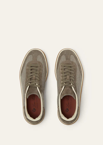 Premium Taupe Mesh Lace-Up Sneakers for Men Lightweight Casual Comfort Shoes