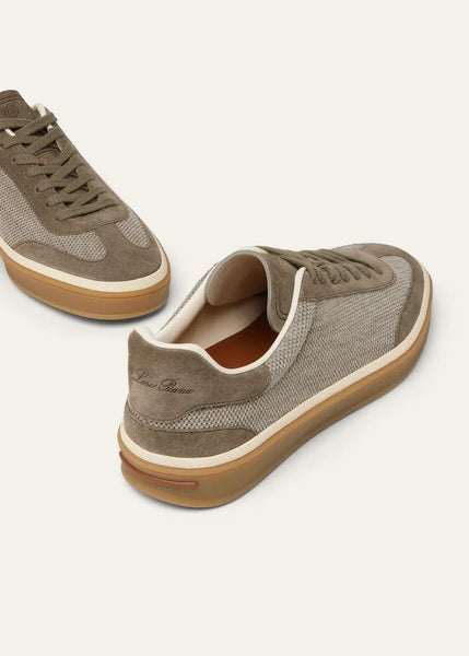 Premium Taupe Mesh Lace-Up Sneakers for Men Lightweight Casual Comfort Shoes