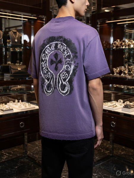 Premium Purple Over sized  T-Shirt  Brand  Logo Design