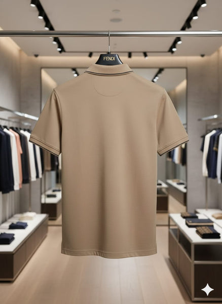 Premium Beige Polo T-Shirt with  Brand Logo