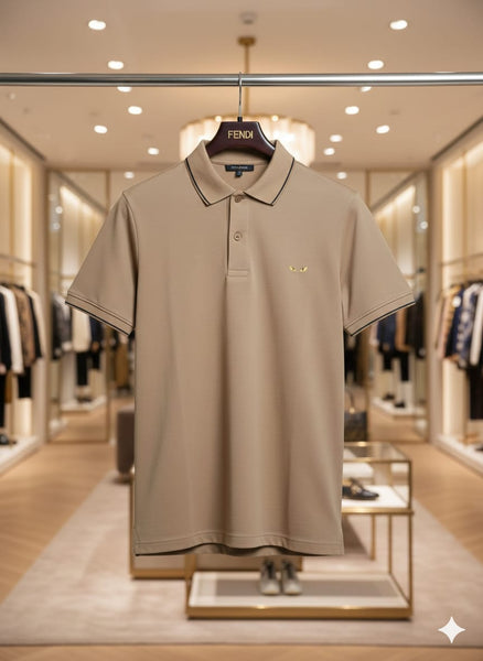 Premium Beige Polo T-Shirt with  Brand Logo