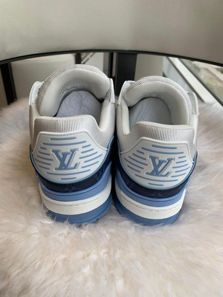 Premium Brand  Trainer Sneaker White & Marine Blue Premium Designer Shoes