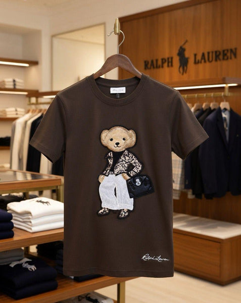 Stylish Teddy Bear Embroidered T-Shirt Collection for Women