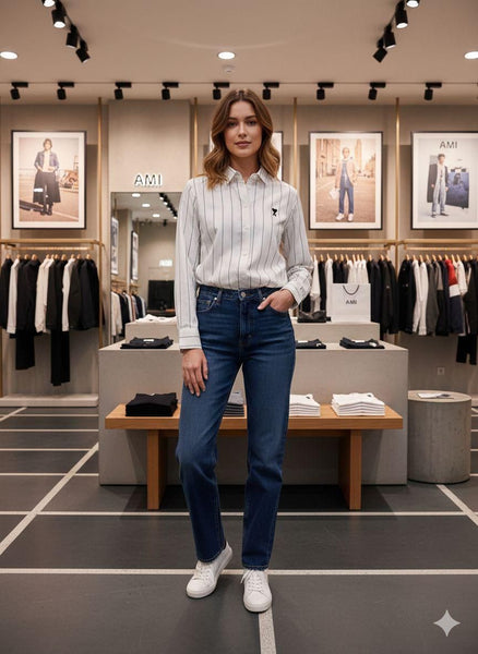 Women 's  Premium Striped Cotton Shirt Collection