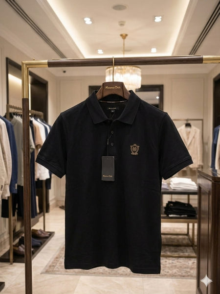 Premium Black Polo Neck T-Shirt for Men
