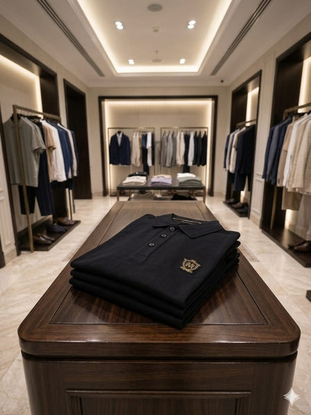 Premium Black Polo Neck T-Shirt for Men