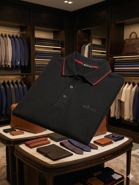 Luxury Contrast Stitch Polo Shirt Premium Designer Casual Polo