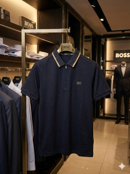 Premium Zip Collar Polo T-Shirt  Elegant & Modern Fit