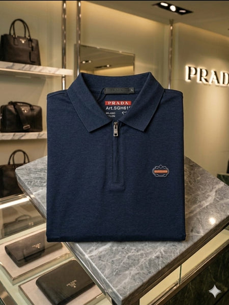 Premium  Zip-Up Polo T-Shirt – Stylish Designer Casual Wear for Men
