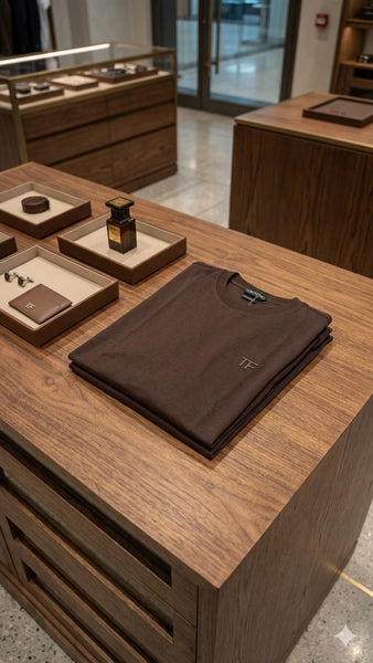 Premium Crew Neck T-Shirt  Luxury Minimal Style Logo