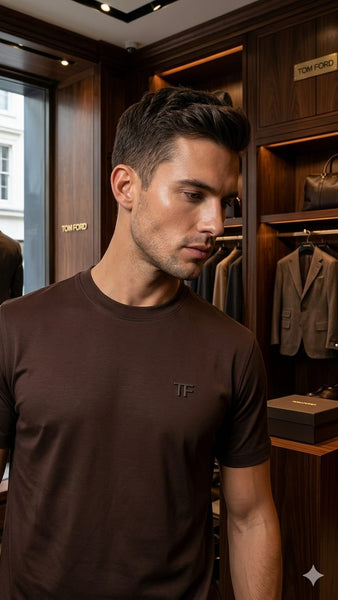 Premium Crew Neck T-Shirt  Luxury Minimal Style Logo
