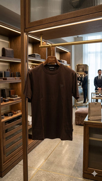 Premium Crew Neck T-Shirt  Luxury Minimal Style Logo