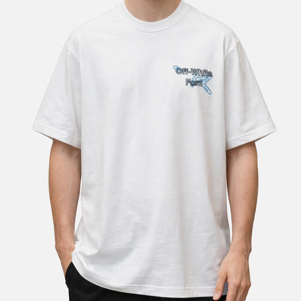 Oversized T-shirt round neck with brand embroidered logo 
