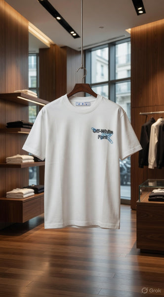 Oversized T-shirt round neck with brand embroidered logo 
