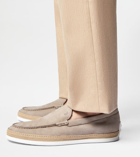 Men's Beige Nubuck Loafers